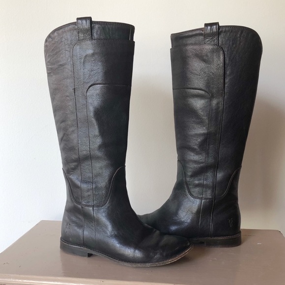 Frye Paige Tall Brown Leather Riding Boots - Picture 7 of 8